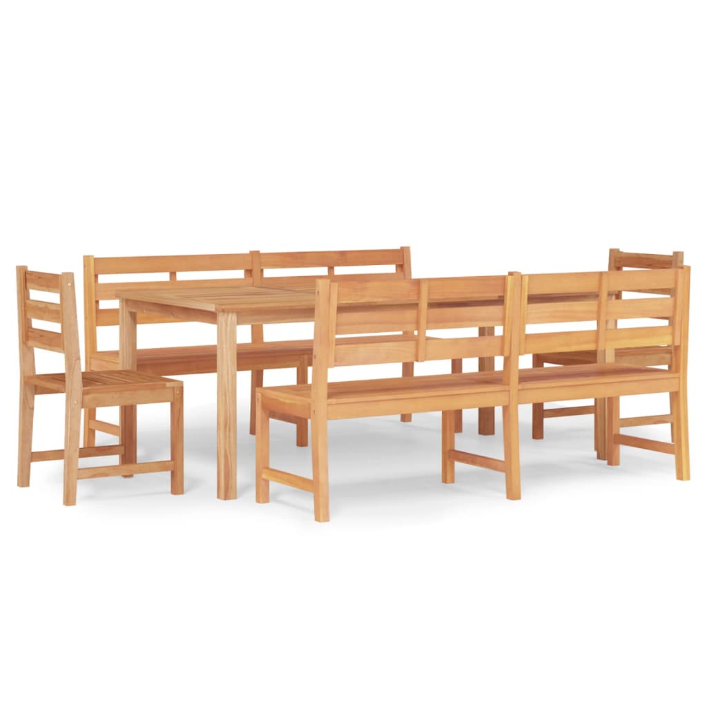 vidaXL 5 Piece Garden Dining Set Solid Wood Teak