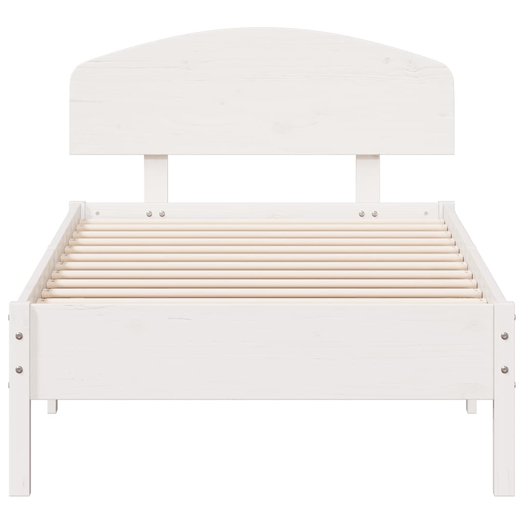 vidaXL Bed Frame without Mattress White 90x200 cm Solid Wood Pine