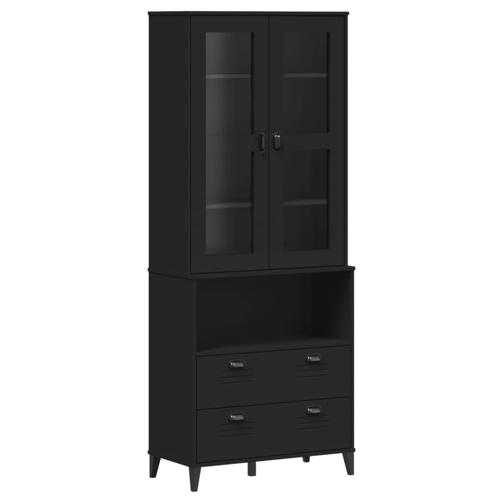 vidaXL Highboard VIKEN Black 80x40x200 cm Solid Wood Pine