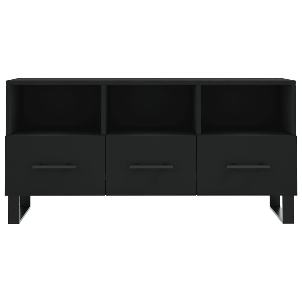 vidaXL TV Cabinet Black 102x36x50 cm Engineered Wood