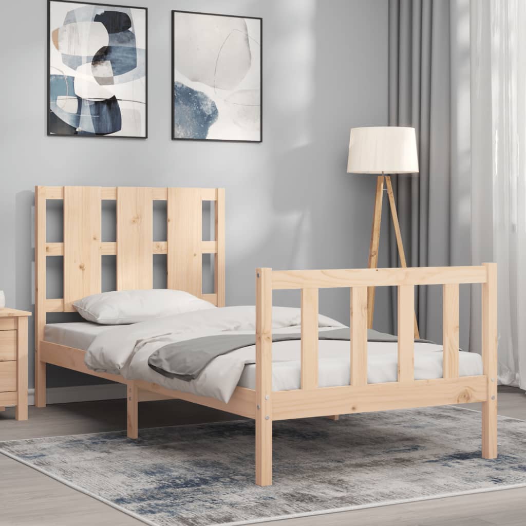 vidaXL Bed Frame without Mattress Small Single Solid Wood Pine