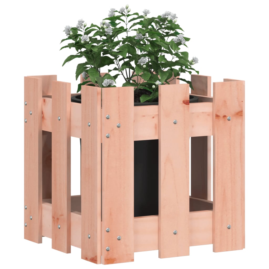 vidaXL Garden Planter with Fence Design 30x30x30 cm Solid Wood Douglas