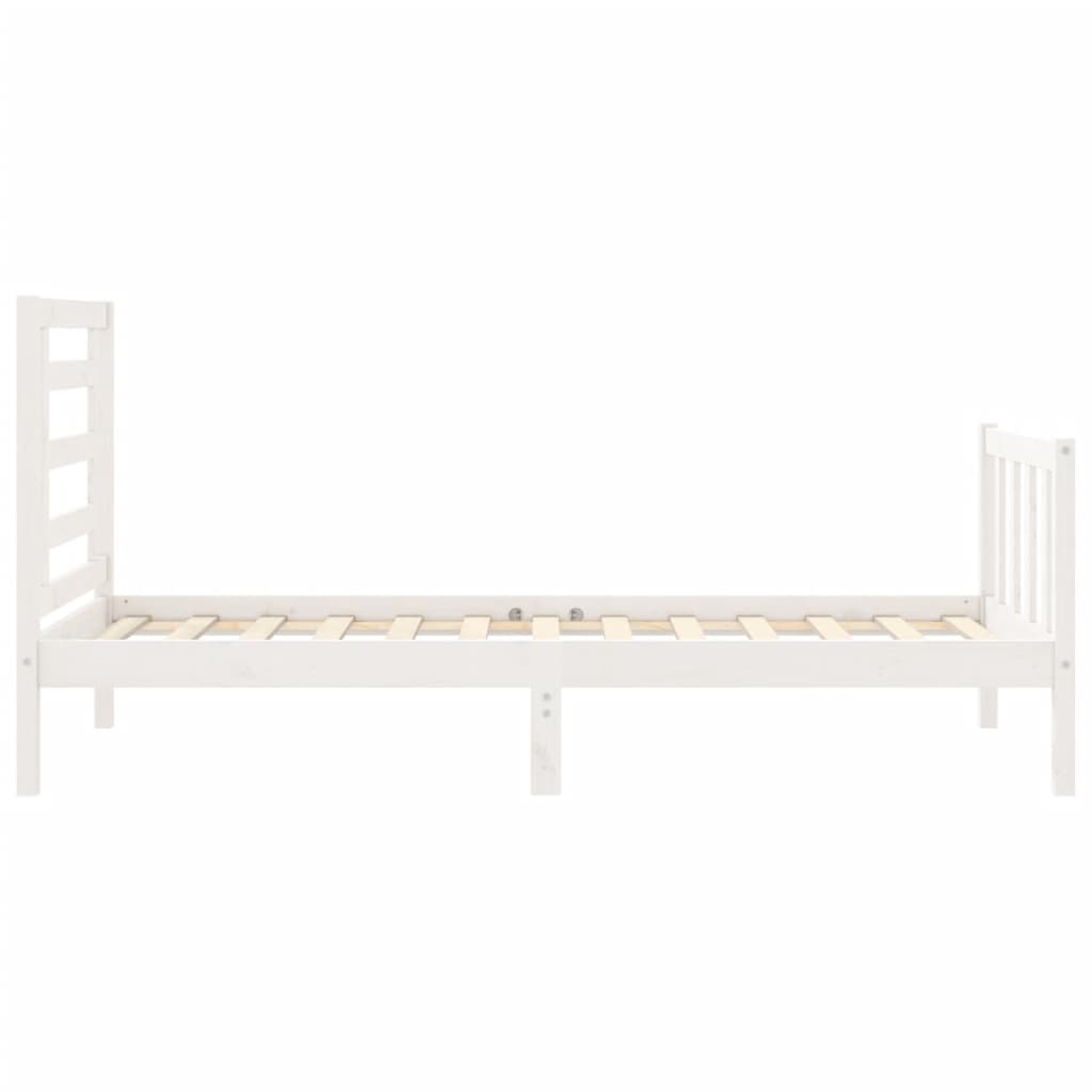 vidaXL Bed Frame without Mattress White 100x200 cm Solid Wood Pine