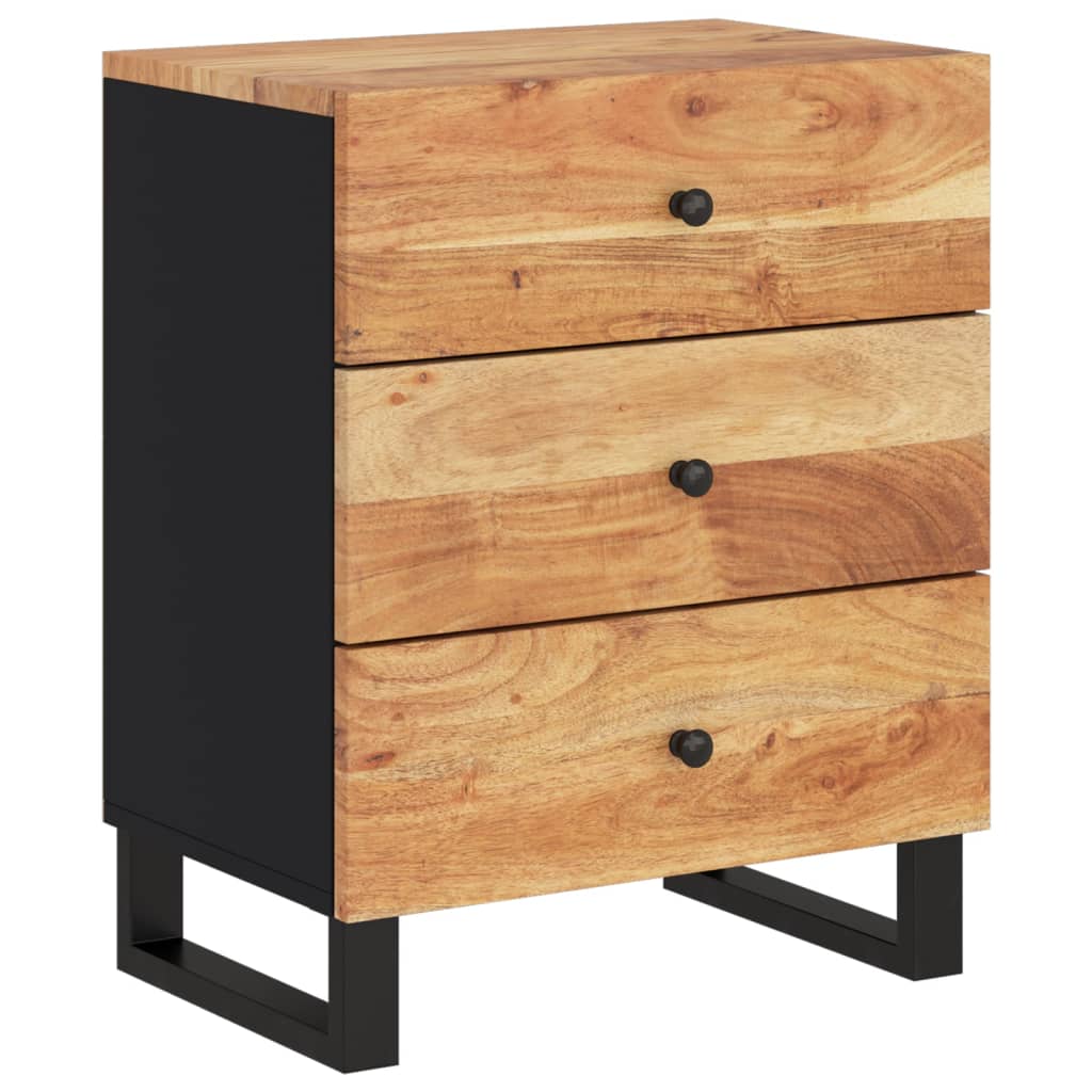 vidaXL Bedside Cabinet 50x33x62 cm Solid Wood Acacia&Engineered Wood