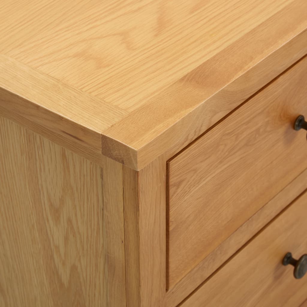 vidaXL Chest of Drawers 80x35x75 cm Solid Oak Wood