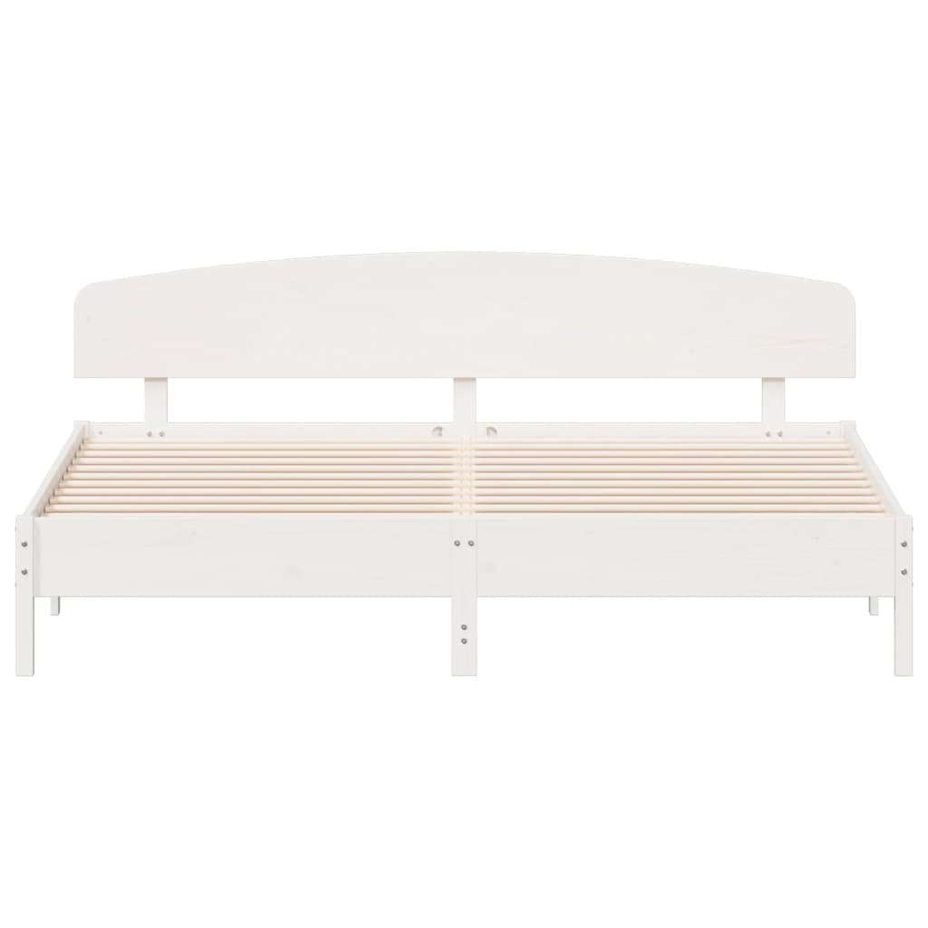 vidaXL Bed Frame without Mattress White 200x200 cm Solid Wood Pine