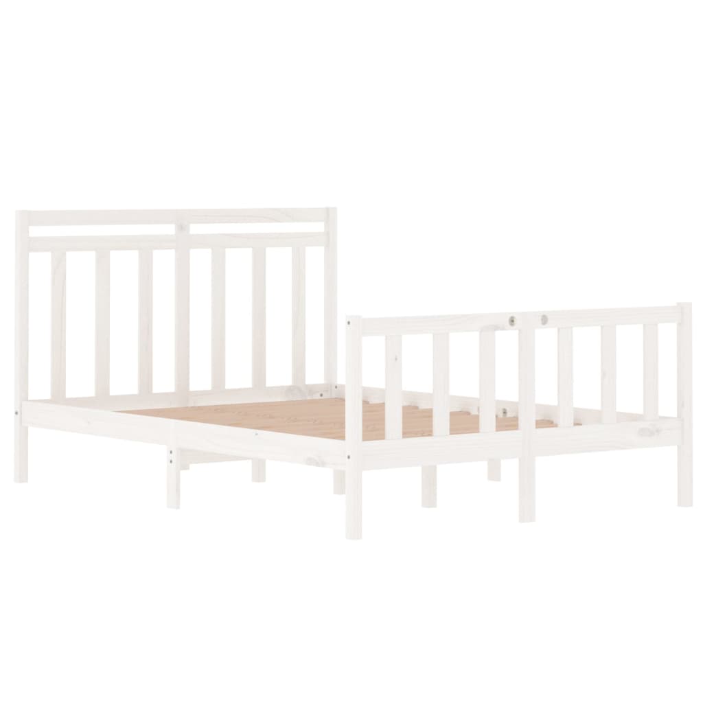 vidaXL Bed Frame without Mattress White 120x190 cm Small Double Solid Wood