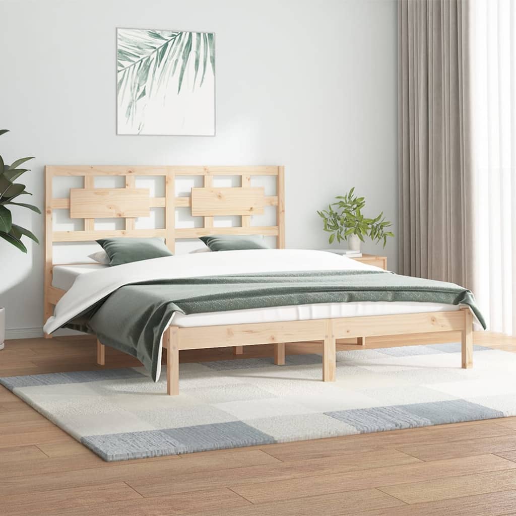 vidaXL Bed Frame without Mattress 150x200 cm King Size Solid Wood Pine