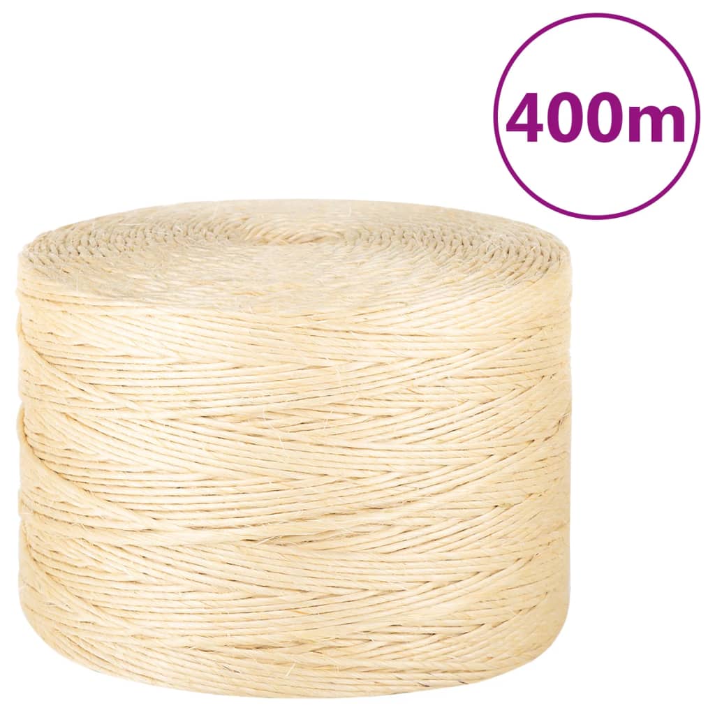 vidaXL Rope 100% Sisal 3 mm 400 m