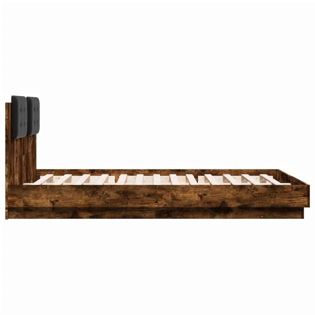 vidaXL Bed Frame without Mattress Smoked Oak 150x200 cm King Size