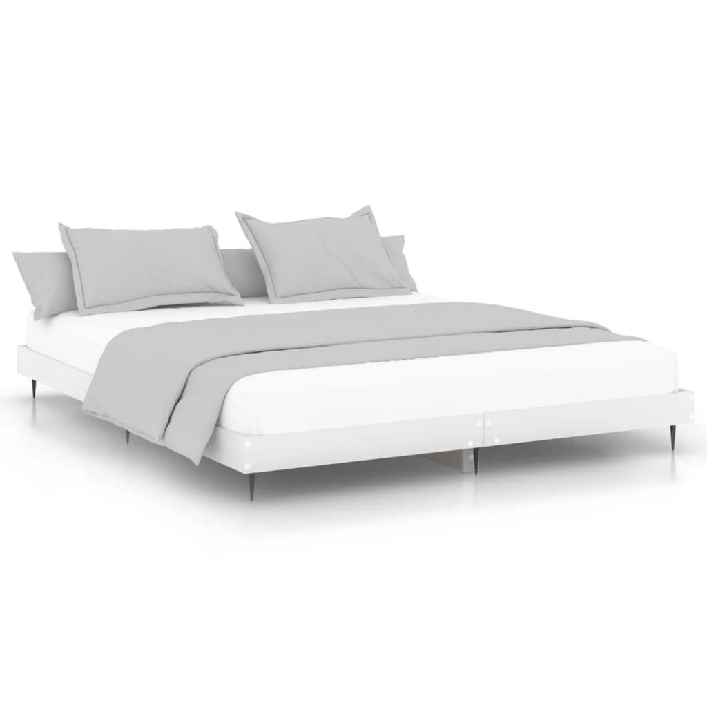 vidaXL Bed Frame without Mattress White 200x200 cm Engineered Wood