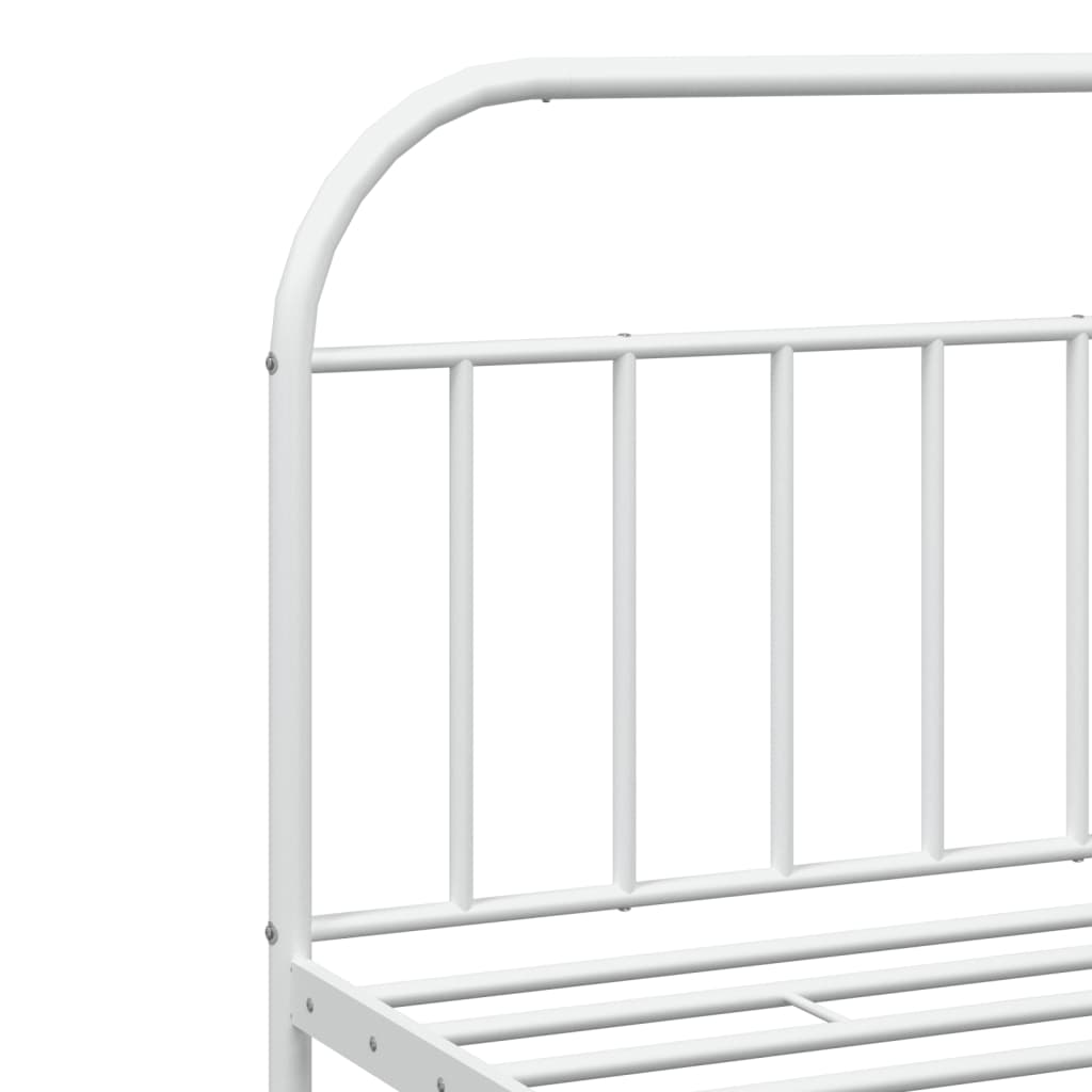 vidaXL Metal Bed Frame without Mattress with Headboard White 193x203 cm