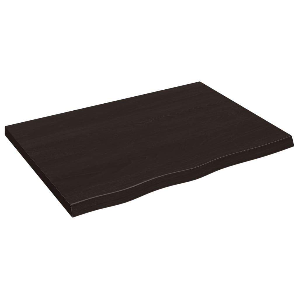 vidaXL Bathroom Countertop Dark Brown 80x60x(2-4) cm Treated Solid Wood