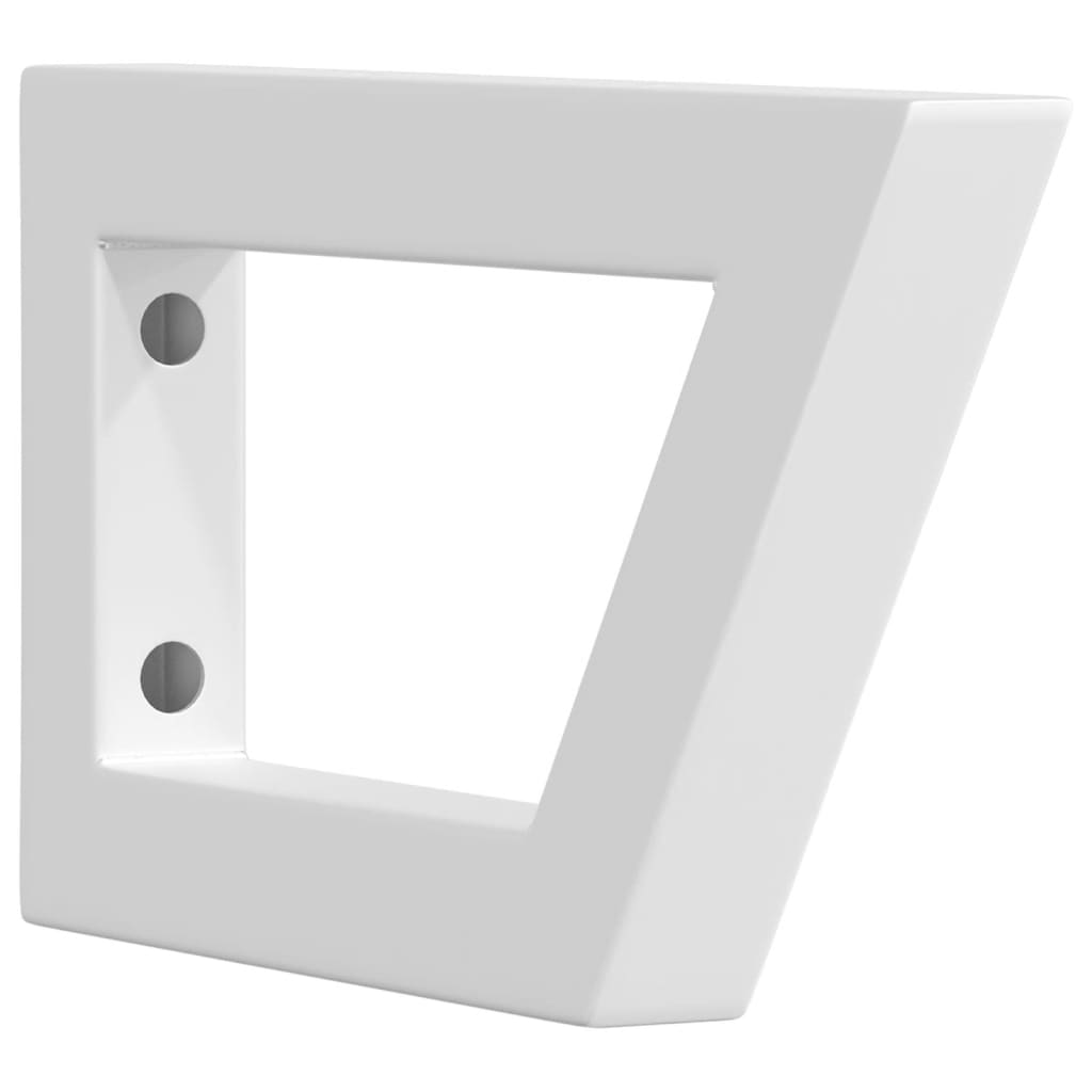 vidaXL Shelf Brackets for Washbasin 2 pcs White Trapezium Steel