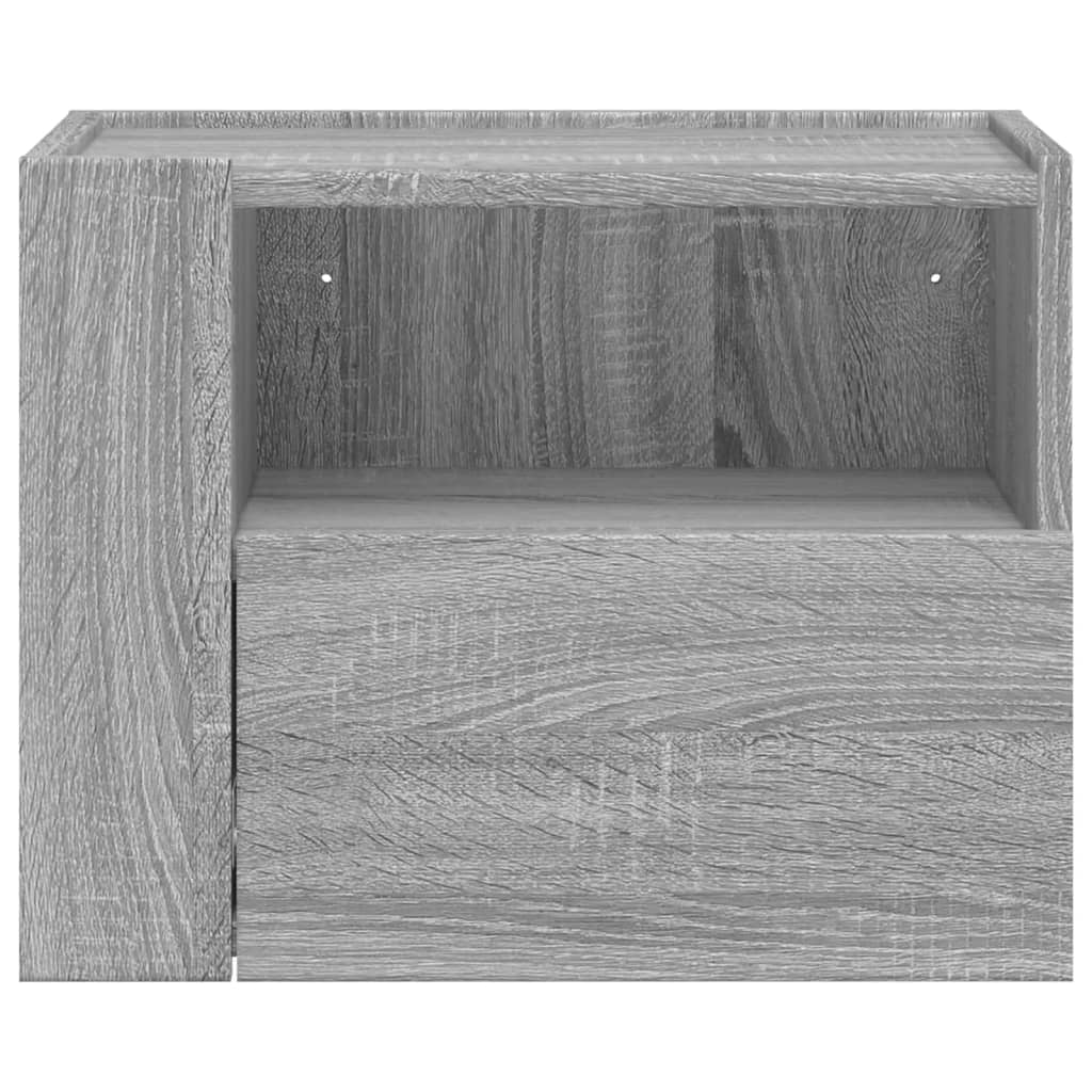 vidaXL Wall-mounted Bedside Cabinet Grey Sonoma 45x30x35 cm