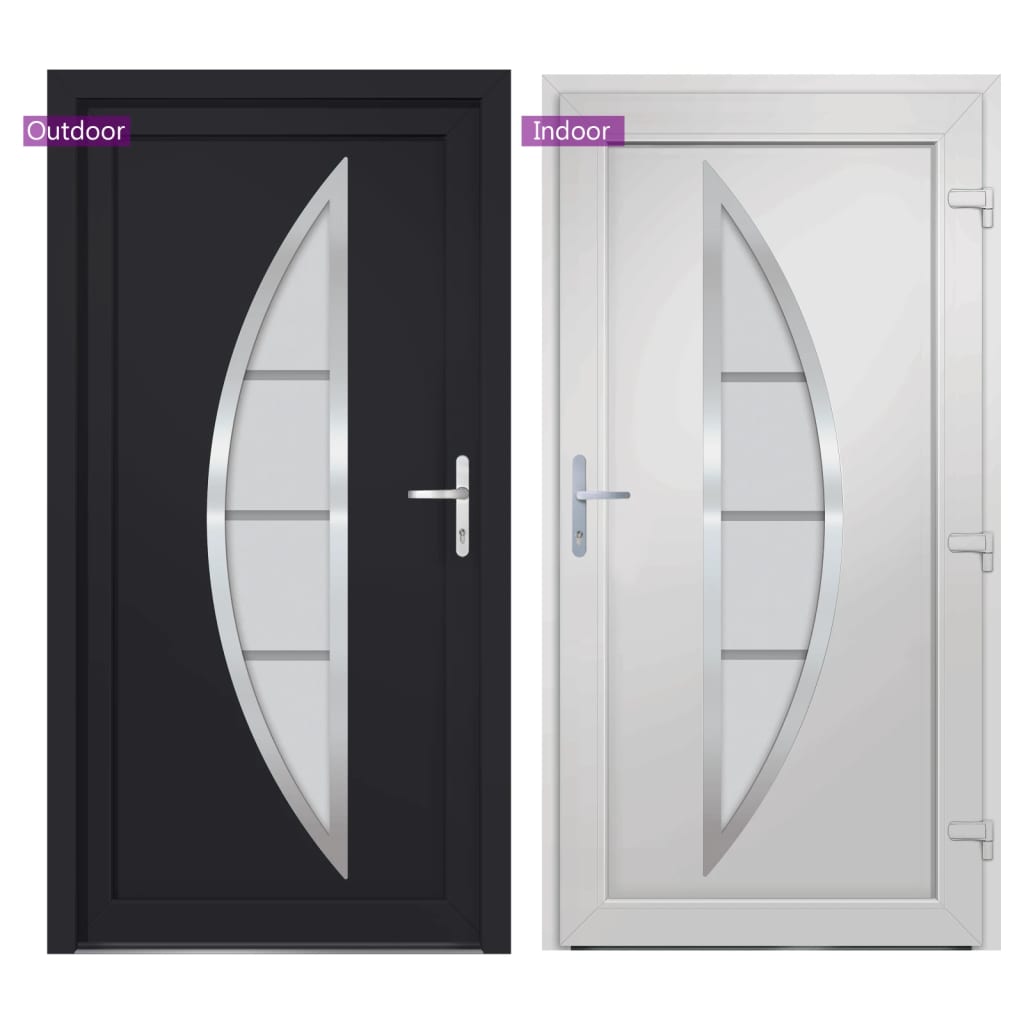 vidaXL Front Door Anthracite 88x200 cm PVC