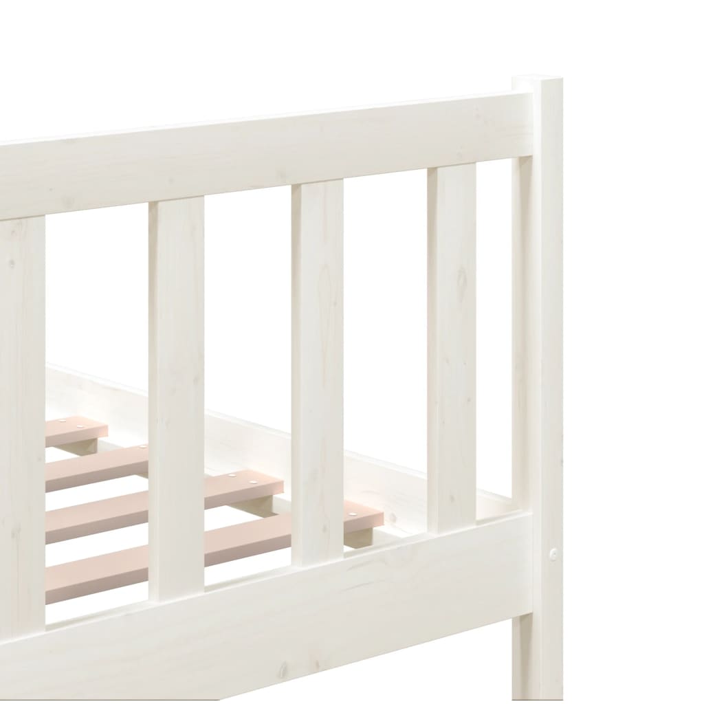 vidaXL Bed Frame without Mattress White King Size Solid Wood