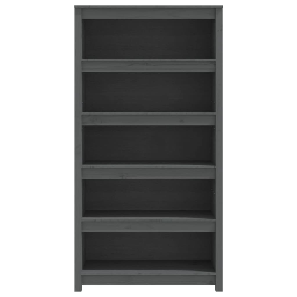 vidaXL Book Cabinet Grey 80x35x154 cm Solid Wood Pine