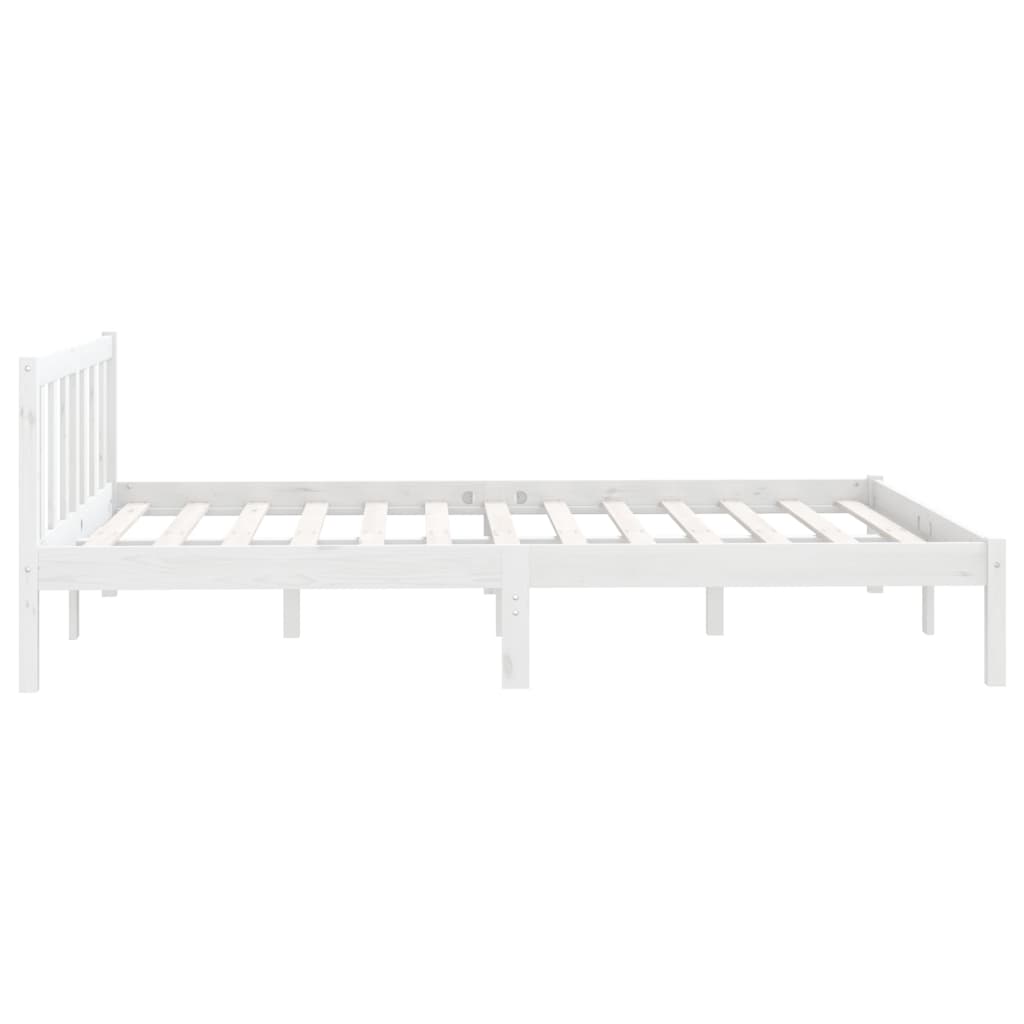 vidaXL Bed Frame without Mattress White Solid Wood 140x190 cm