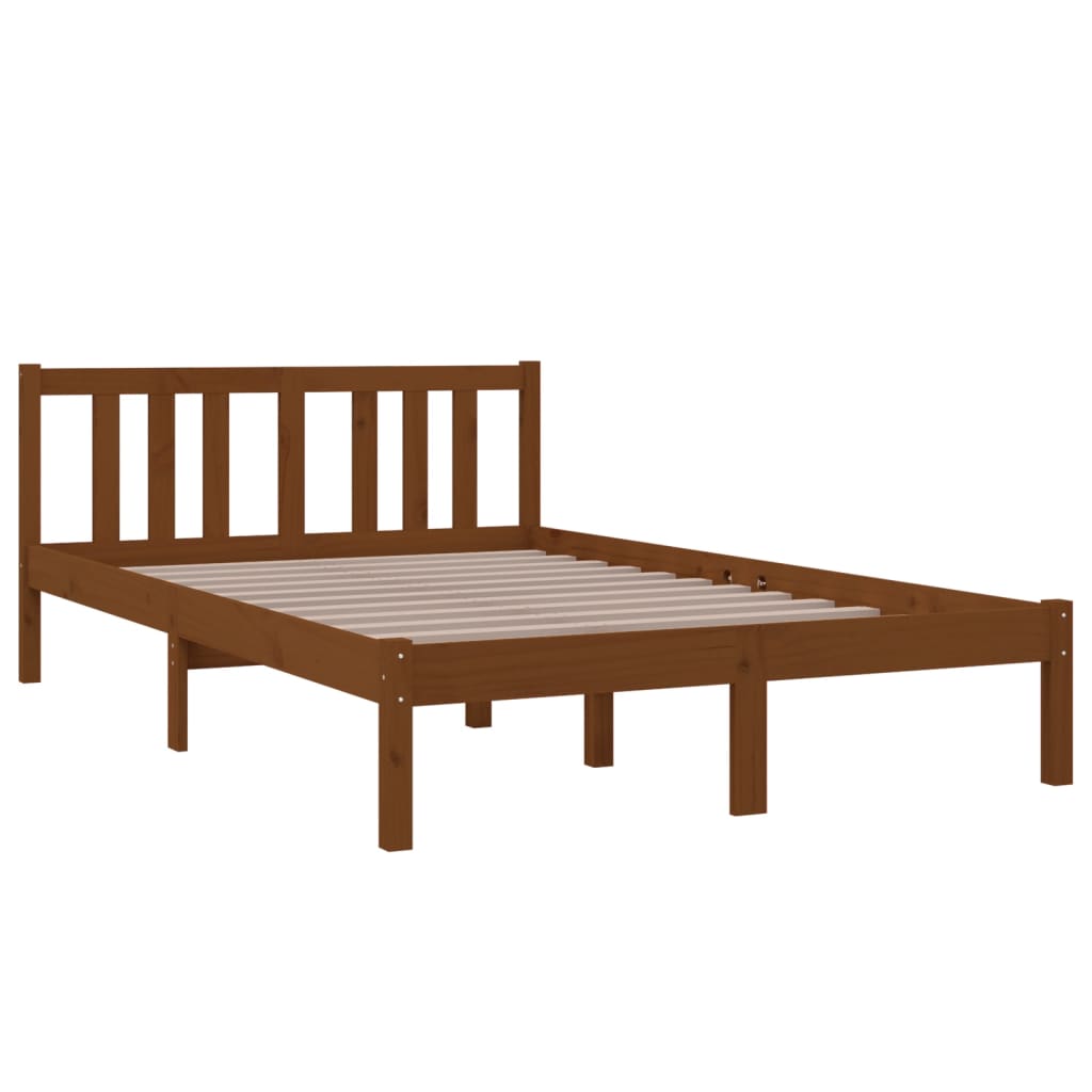 vidaXL Bed Frame without Mattress Honey Brown Solid Wood 120x200 cm