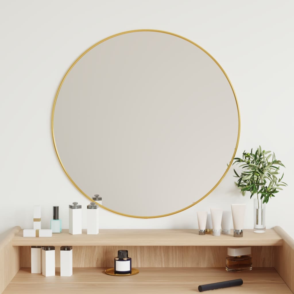 vidaXL Wall Mirror Gold Ø 60 cm Round