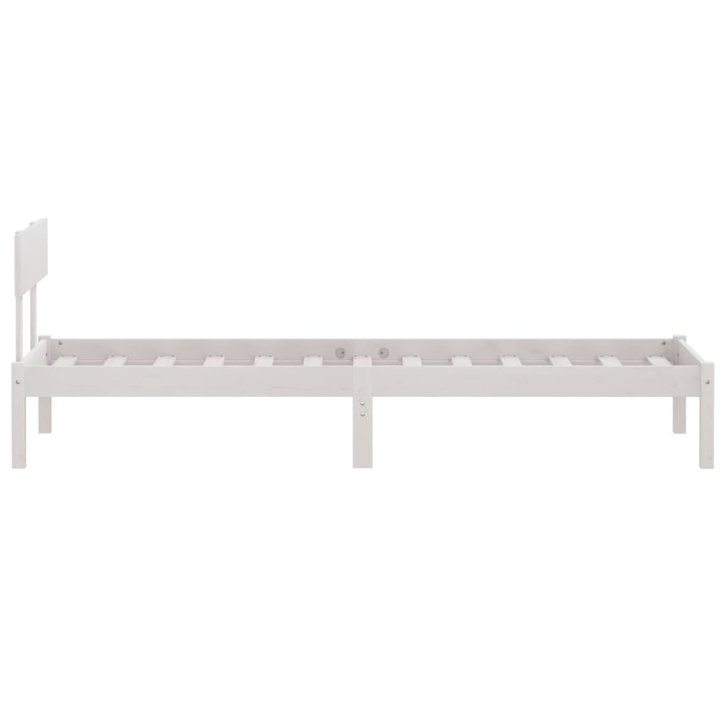 vidaXL Bed Frame without Mattress White Solid Wood 100x200 cm