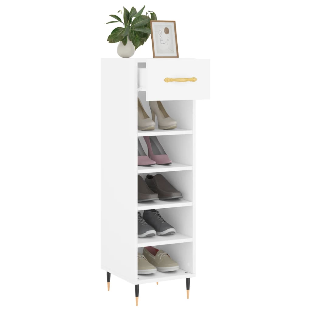 vidaXL Shoe Cabinet White 30x35x105 cm Engineered Wood