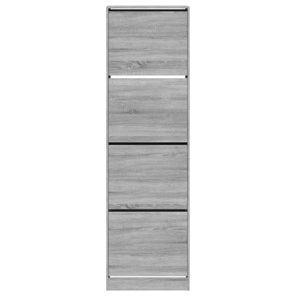 vidaXL Shoe Cabinet with 4 Flip-Drawers Grey Sonoma 60x42x204 cm