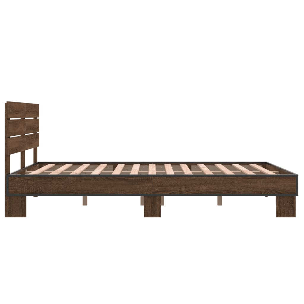 vidaXL Bed Frame without Mattress Brown Oak 135x190 cm Double