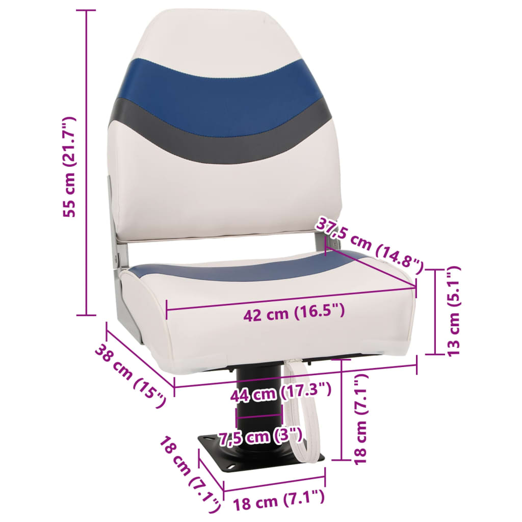 vidaXL Boat Seat with Pedestal 360° Rotatable