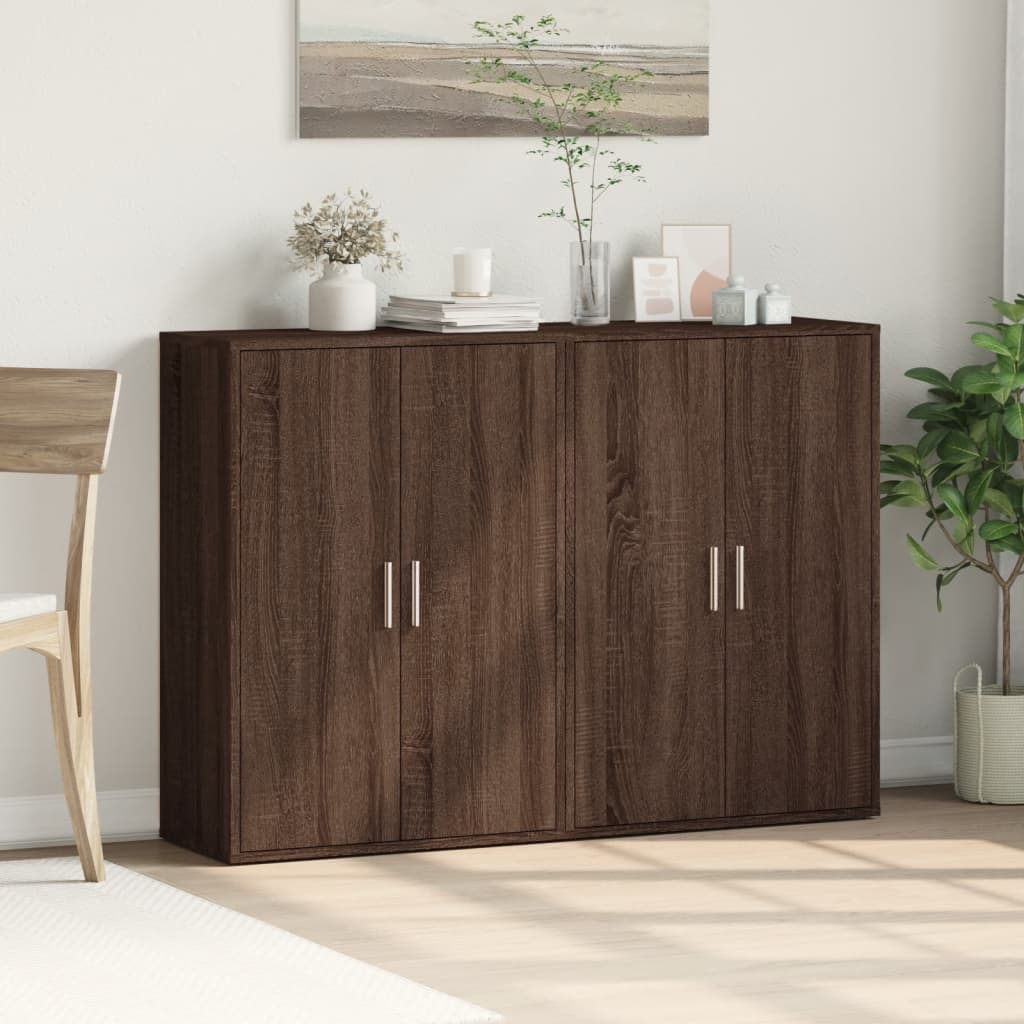 vidaXL Sideboards 2 pcs Brown Oak 60x31x84 cm Engineered Wood