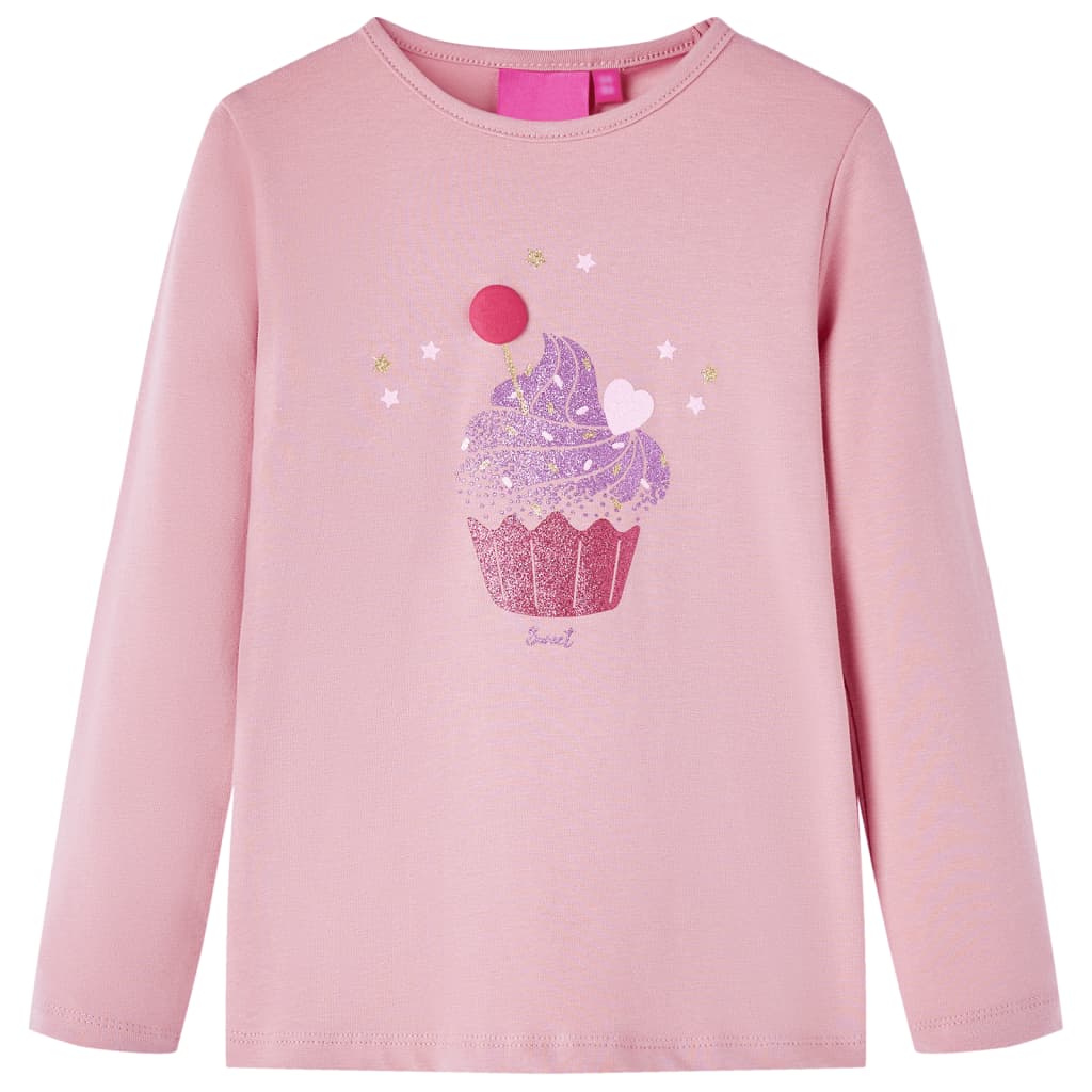 Kids' T-shirt with Long Sleeves Light Pink 116