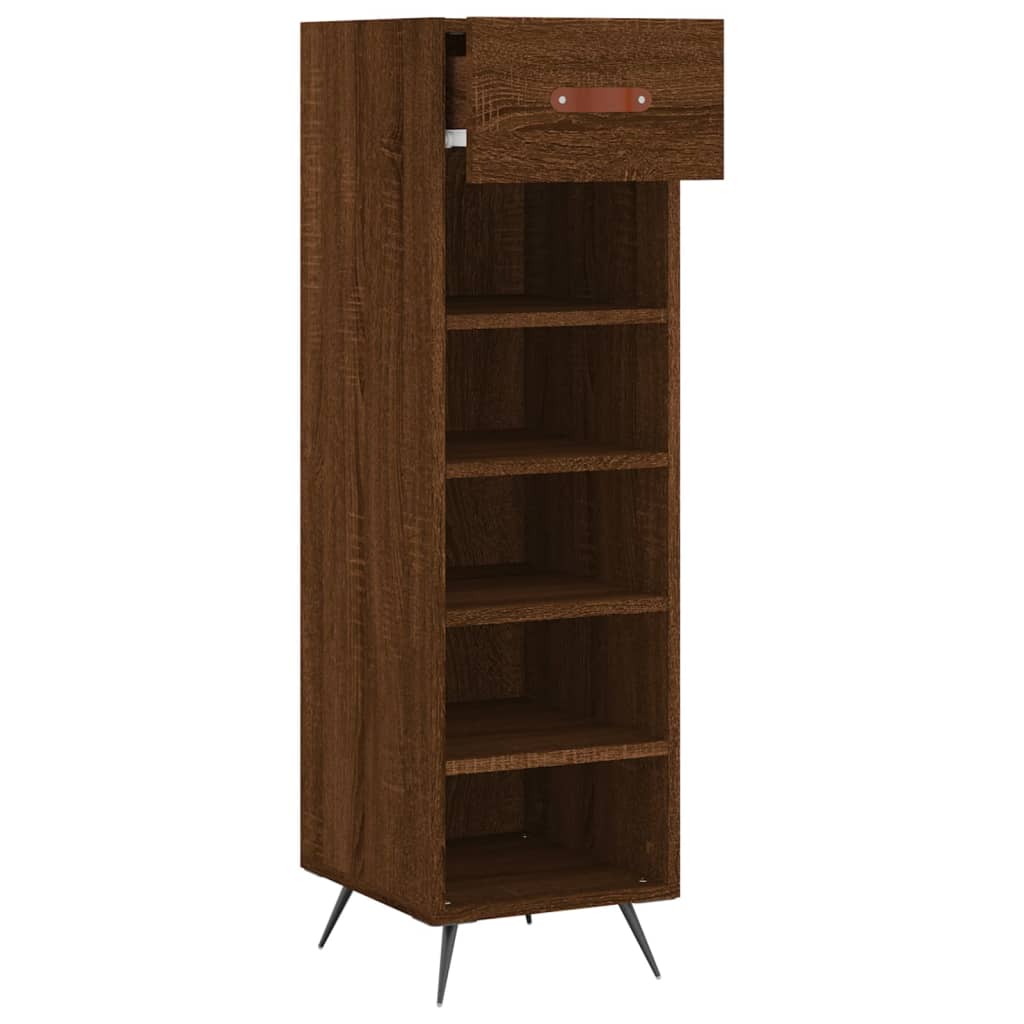 vidaXL Shoe Cabinet Brown Oak 30x35x105 cm Engineered Wood