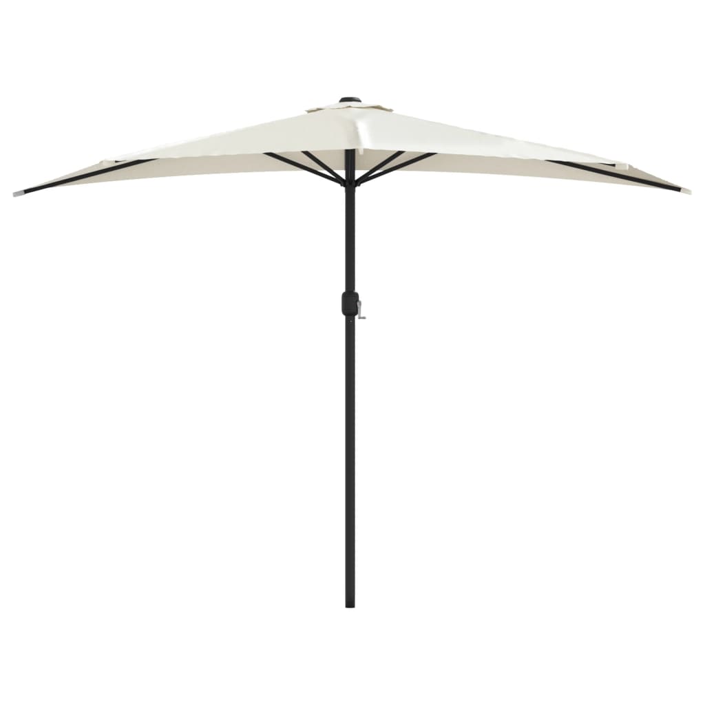 vidaXL Garden Parasol with Aluminium Pole Sand 300x155 cm Half