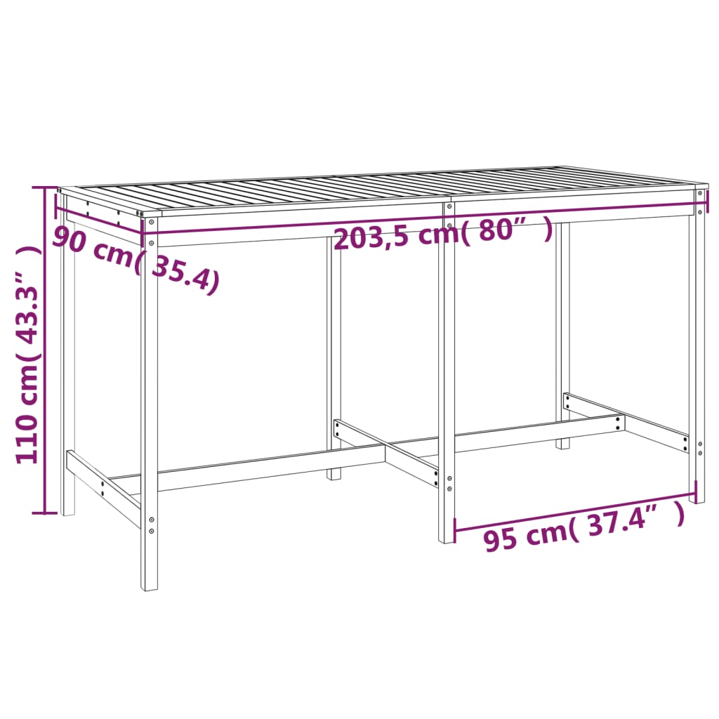 vidaXL 9 Piece Garden Bar Set Solid Wood Douglas