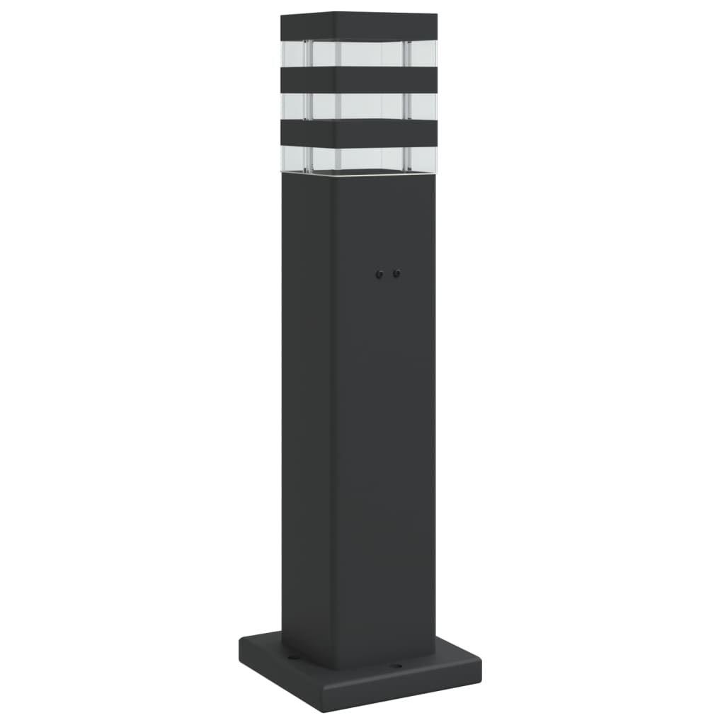 vidaXL Outdoor Floor Lamp with Outlet Black 50 cm Aluminium