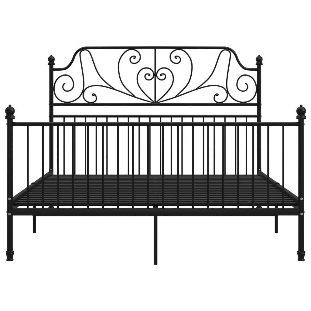 vidaXL Bed Frame without Mattress Black Metal 140x200 cm