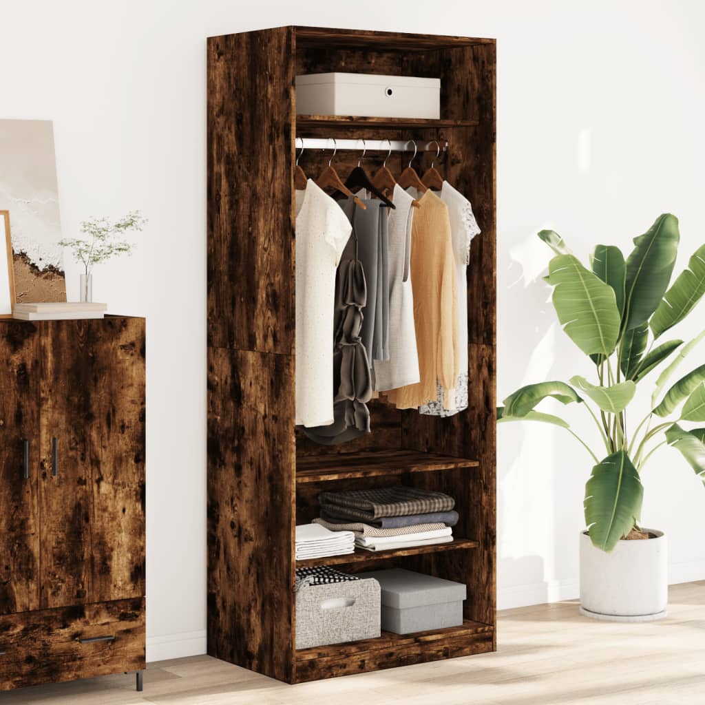 vidaXL Wardrobe Smoked Oak 80x50x200 cm Engineered Wood