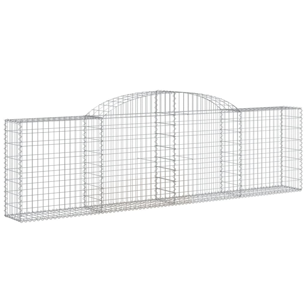 vidaXL Arched Gabion Baskets 4 pcs 300x30x80/100 cm Galvanised Iron