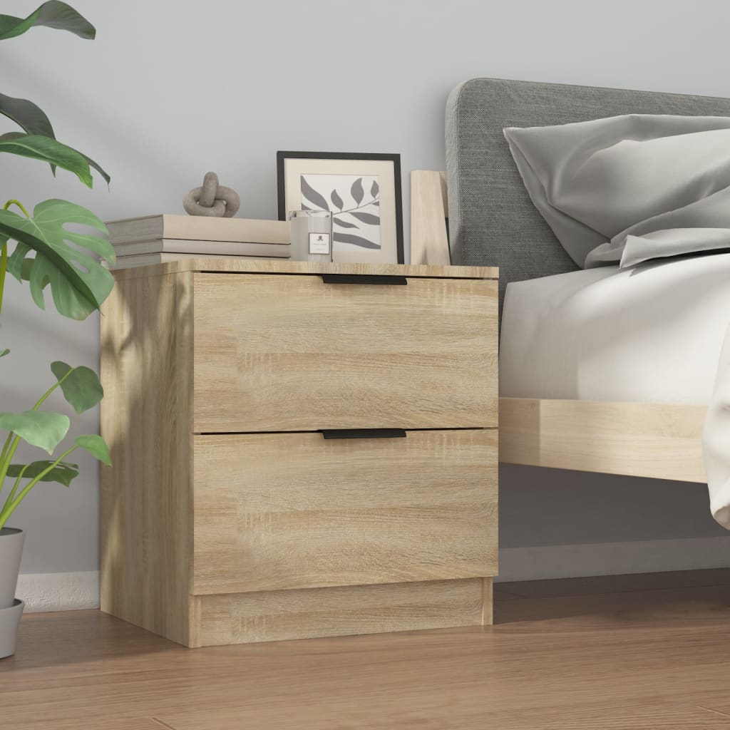 vidaXL Bedside Cabinets 2 pcs Sonoma Oak Engineered Wood