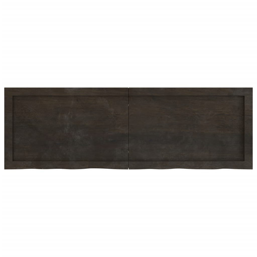 vidaXL Bathroom Countertop Dark Brown 120x40x(2-6) cm Treated Solid Wood