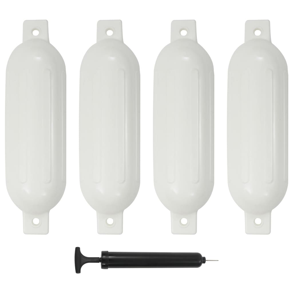 vidaXL Boat Bumper 4 pcs White 51x14 cm PVC