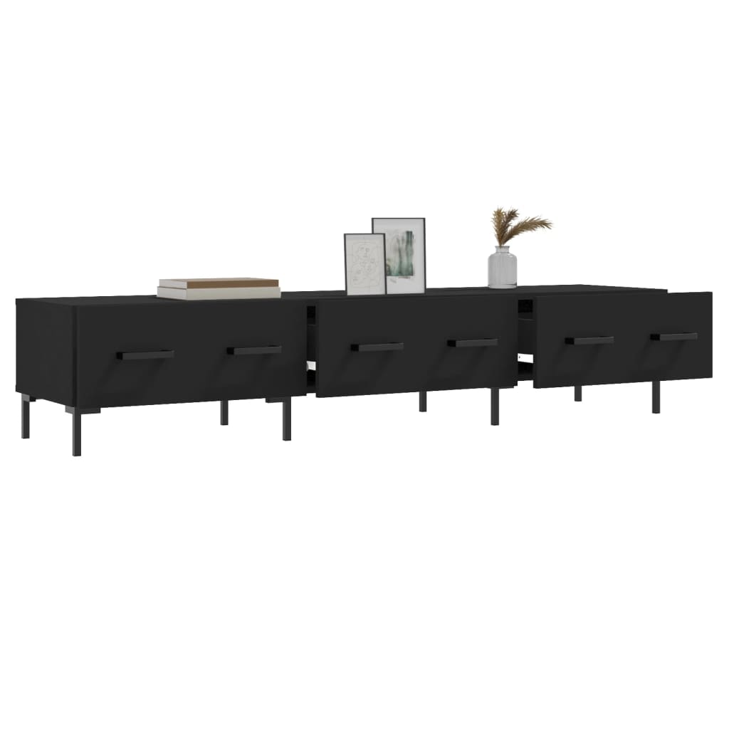 vidaXL TV Cabinet Black 150x36x30 cm Engineered Wood