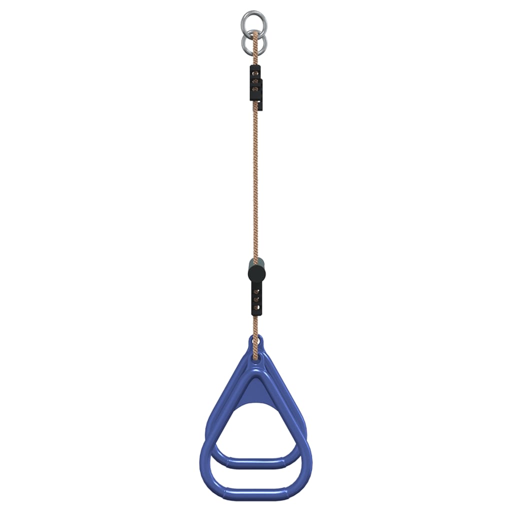 vidaXL Trapeze Bar with Gym Rings for Kids Blue and Dark Green Steel