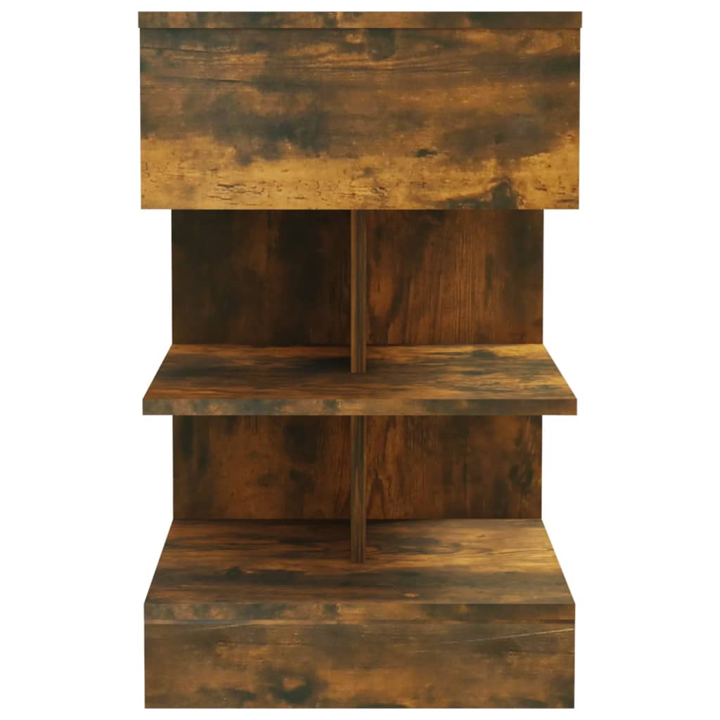vidaXL Bedside Cabinets 2 pcs Smoked Oak 40x35x65 cm Engineered Wood