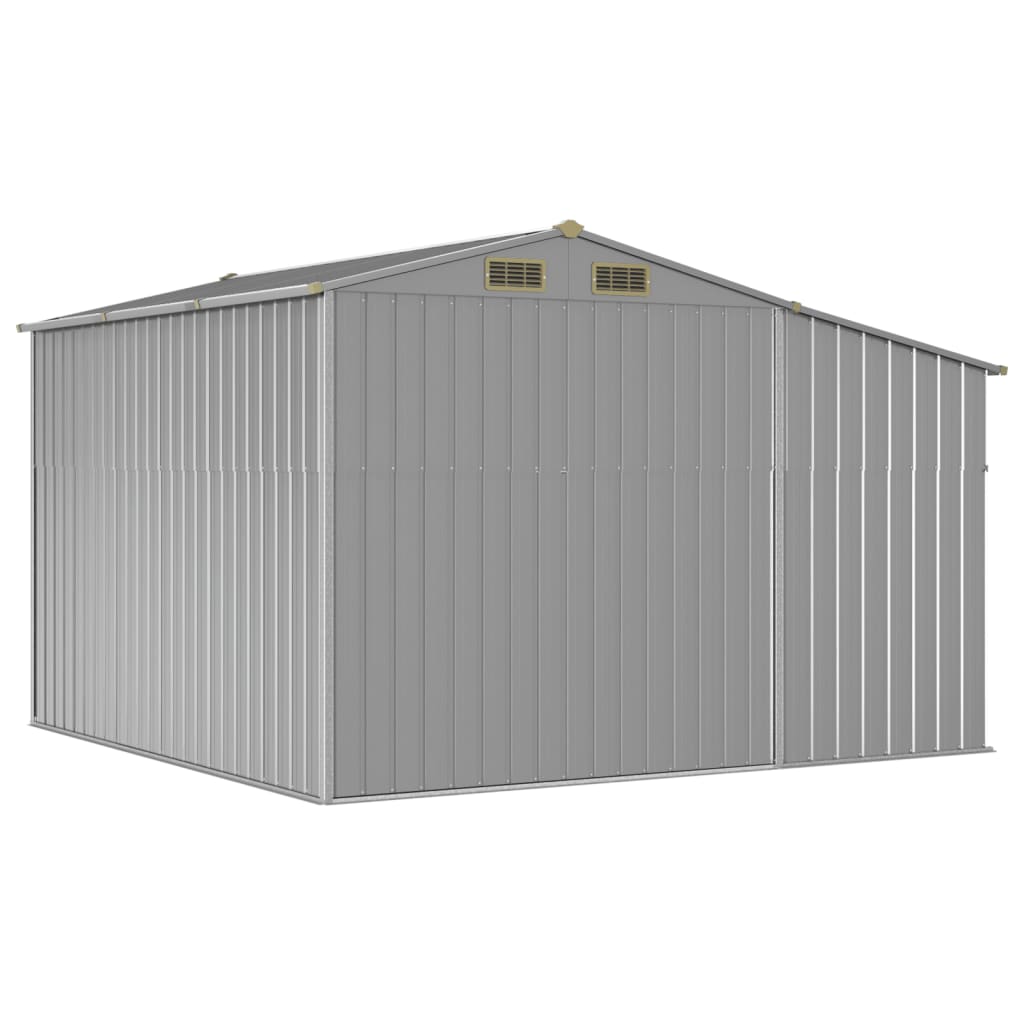 vidaXL Garden Shed Grey 277x279x179 cm Galvanised Steel