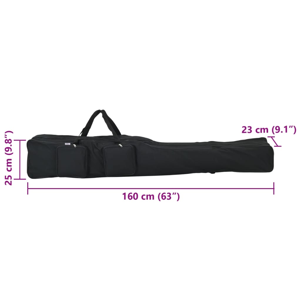 vidaXL Fishing Rod Bag Black 160 cm Oxford Fabric