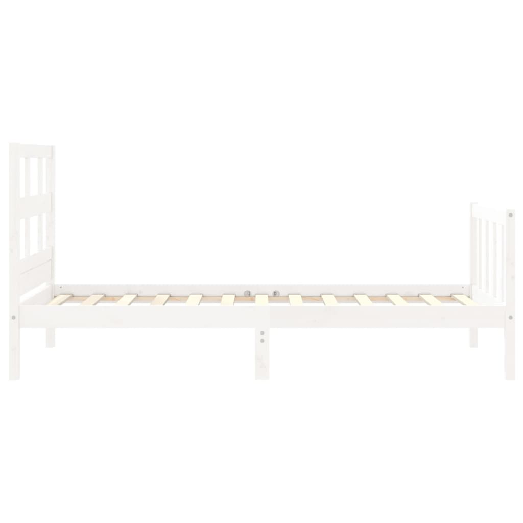 vidaXL Bed Frame without Mattress White 100x200 cm Solid Wood Pine