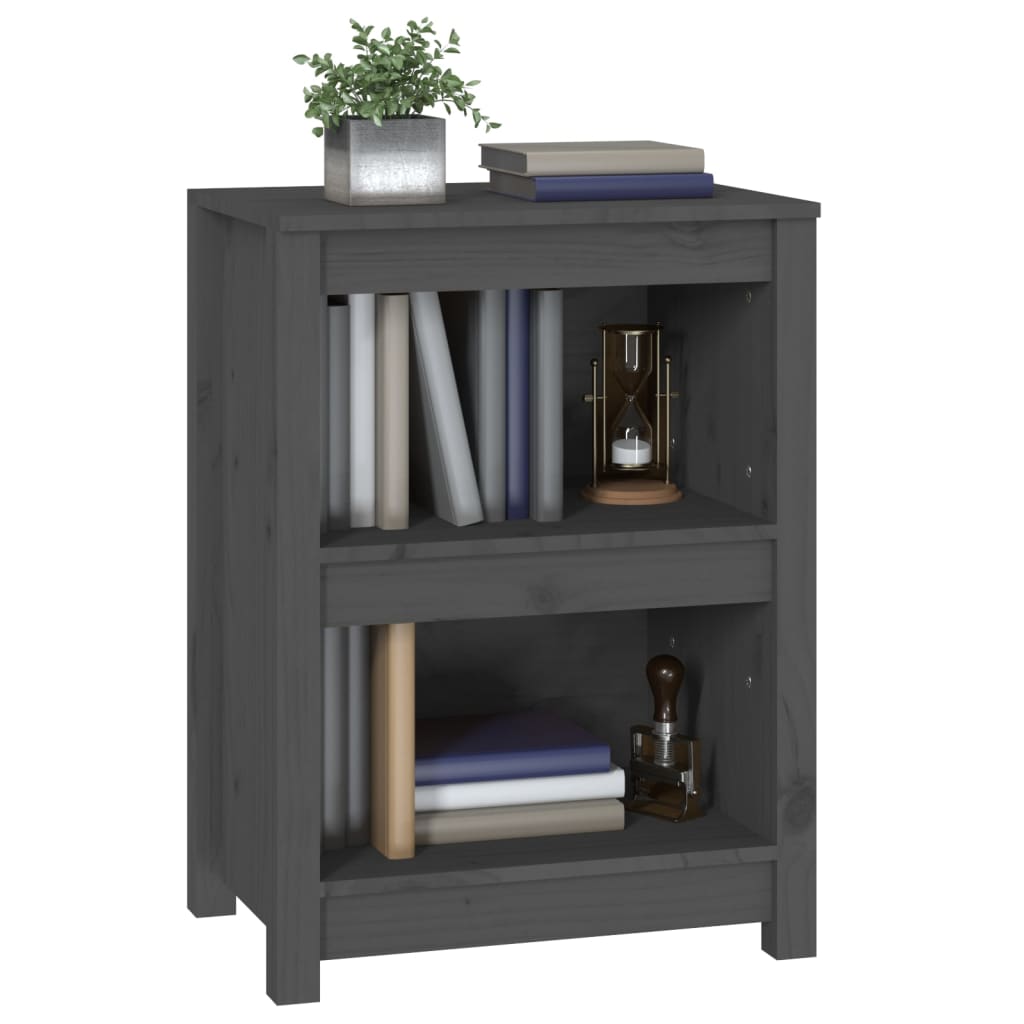 vidaXL Book Cabinet Grey 50x35x68 cm Solid Wood Pine