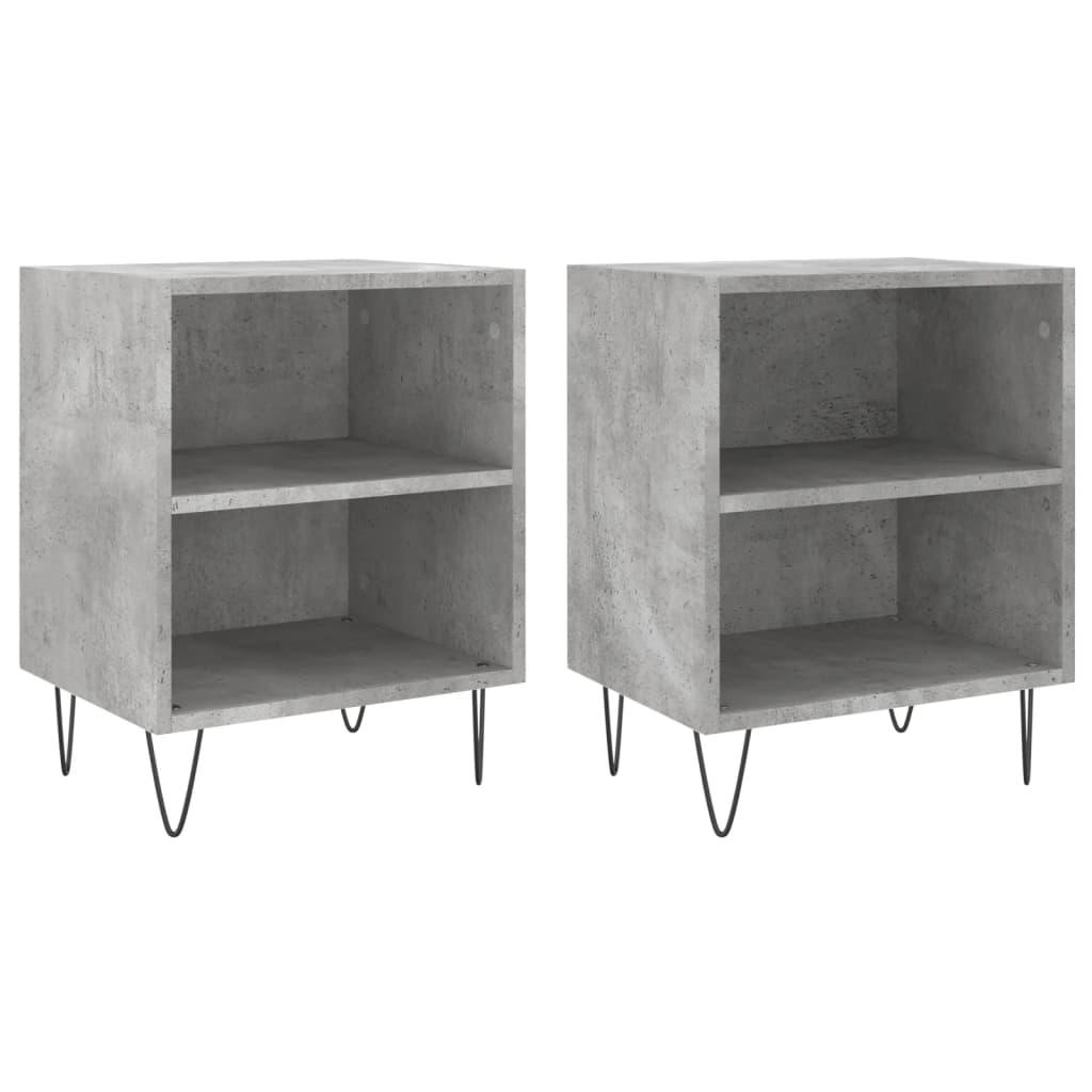 vidaXL Bedside Cabinets 2 pcs Concrete Grey 40x30x50 cm Engineered Wood